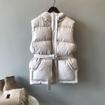 경량hxjjp women vest winter jacket pocket 후드 코트 코튼
