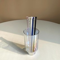 하트 유리 머들러 내열유리 하이볼머들러 롱스틱, 화이트