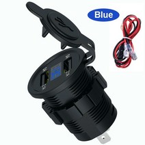 주행충전기 인산철주행충전기 리튬 인산철 충전기 범용 오토바이 듀얼 USB 12V-24V LED 더블 소켓 마운트, 03 3