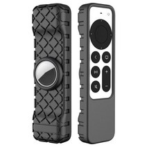 2021 분실 방지 보호 케이스 애플 4K HD TV Siri 리모컨 안티 슬립 내구성 실리콘 충격 방지 커버 에어태, 02 Black