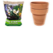 Spring Garden (1) Seeds Starting Potting Mix American Spring Garden (2) 3.5” Terra Cotta Clay Pots -, 1