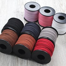 세무끈 샤무드끈 스웨이드끈 가죽끈 리본끈 1m/30m/90m, 1개, 90m-세무끈-48연보라