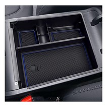 SXCY 2023 투손 SEL/리미티드 산타 크루즈 센터 콘솔 오거나이저 트레이 2022 현대 투싼 NX4 리미티드 / 2022 산타 크루즈 액세서리 팔걸이 콘솔 인서트 박스 A, Blue Mat