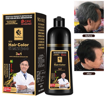 앰색샴푸 염색약 새로운 머리 염색 샴푸 천연 허브 빠른 염색 블랙 커피 깊은 보습 세척, 타입 2 블랙