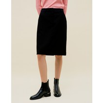 22FW [HAZZYS THE H]블랙 폴리 혼방 H라인 스커트 HSSK2D793BK