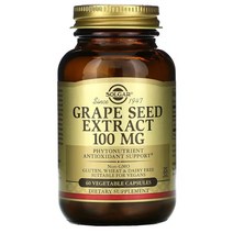 Solgar 솔가 포도 씨 추출물 Grape Seed Extract 100mg 60베지캡슐, 60정, 1개