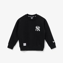 [뉴에라 키즈] 13679529 MLB 3D 엠블럼 뉴욕 양키스 맨투맨 블랙 아동맨투맨 아동티셔츠