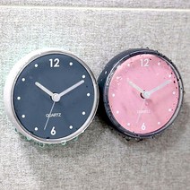 욕실시계 방수시계 화장실 흡착식 벽시계 주방 다용도, (핑크블랙)