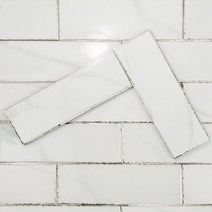 중앙데코 포세린 직사각타일 98mmx300mm 비앙코(카라라)+, 1장, 실버포인트