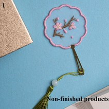 DIY키트 프랑스자수도안 중국 스타일 diy 수 놓은 책갈피 소재 패키지 술 펜던트 레트로 책 클립 수제 세트와 자수 스타터 키트, 1