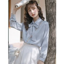 차이나카라셔츠 검정블라우스 크롭 여자20대쇼핑몰 하객 퍼프블라우스 화이트블라우스 예쁜 체크 셔링 블랙 쉬폰 블라우스