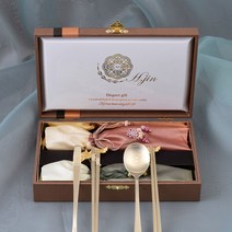 New비단쌍학 티타늄골드 부부수저세트 상견례선물