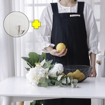 X형 원피스 앞치마 단추형 어린이집 보육 교사 린넨 봄 여름 가을 예쁜 주방 바리스타, 그레이_단추형