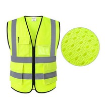 Viz 조끼 가시성 반사 안전 12 색 밝은 색상 교통 건설 작업 ANSI 클래스 2 표준, 01 Fluorescent yellow_06 5XL
