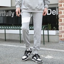 붐스타일 심플한 윙배색 밴딩 조거팬츠