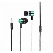 이어폰 꼰 배선 슈퍼베이스 이어폰 HIFI 스테레오 이어버드 마이크가 있는 소음 차단 스포츠 106475, green