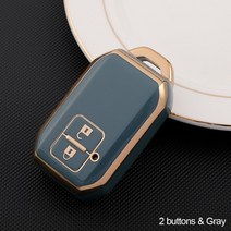 2-4 버튼 원격 키 홀더 자동차 키 커버 케이스 스즈키 에티가 스위프트 웨건 R 일본 모노폴리 3C 키 체인, 01 2 buttons Gray