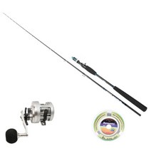 문어낚시전용 낚시 좌핸들로드 릴 합사줄 세트 낙시대, 좌핸들