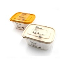 뉴 이지컨테이너 1320ml 찬통 보관용기 락앤락 정사각 반찬통 밀폐용기 플라스틱통, 뉴 이지컨테이너 노랑 1320ml