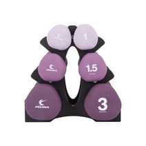 아이워너 네오프렌 삼각아령 1kg x 2p + 1.5kg x 2p + 3kg x 2p + 아령거치대 세트, 2세트