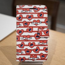 LG 스타일러스2 하트비트 레드 다이어리 폰케이스.프디케