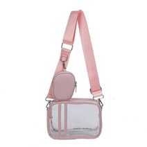 PVC가방 투명가방 여성용 투명 PVC 폰 백 크로스바디 패션 캐주얼 방수 조절 스트랩 숄더백