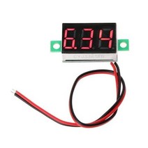 멀티 미터 전기 테스터기 검전기 DC4.5V-30V 미니 디지털 2 선 전압계 LED 디스플레이 패널 전압 테스터 계량기 모듈 적색 청색 녹색 0.36 인치, 레드