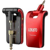 Lekato 무선 수신기 기타 송신기 ws-60 2.4ghz 무선 기타 송신기 수신기 스테레오 2 in 1 플러그 6 채널, 협력사, 빨간색