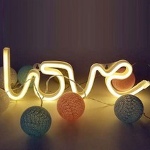 LOVE 네온등 무드등 사인 미니간판 실내인테리어조명, 옵션명, LOVE네온등(아이보리)+충전기