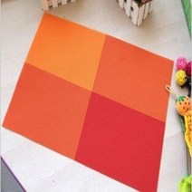 비트라테이블 A1463 크리에이티브 패션 PVC 식탁 매트 그리드 플레이트 보울 008 패드, 주황색