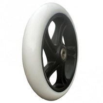 휠체어 휠 바퀴 전동휠체어7 인치 전기 스쿠터 180mm 교체 휠 후면 허브 152, 검정 흰색