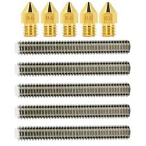3D 프린터부품 5pcs 황동 압출기 노즐 인쇄 헤드 M6 30mm 스테인레스 스틸 목구멍 Anet A8 Mk8 Reprap 프린터 부품, 0.6mm