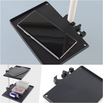 봉 결합 고정 선반 트레이 홀더 소지품 수납 보조 테이블 탁자 소품 보관 정리 거치대 판 높이 조절 쇼파 침대 배드 리빙 렉 틈새 미니 사이드 협탁 좁은 공간 원룸 간편한 조립, 사이즈, 대