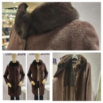 [올리비아로렌] 고급스러운 일체형 밍크 래빗퍼 이중 카라 알파카혼방 코트vopeaxwa43