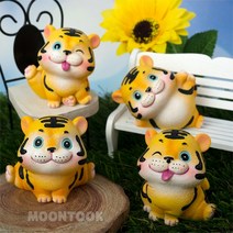 뭉툭 호랑이 네마리 몽땅세트 새해 금전 건강 행운 복 기원 테이블 인테리어 재물 풍수 아이템 장식 소품 인형 장식 모형 장식품 [젠틀망고 정식수입 당일발송], [ABCD 행운몽땅세트