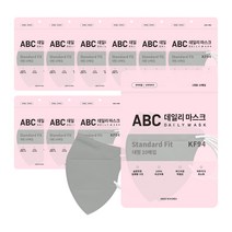 [100매] ABC 에이비씨 데일리 황사방역용 마스크 대형 KF94 10매입 10개, 100매, 회색