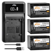 휴대용 배터리 충전기 케이스 소니 FV100 + LED SX83E FDR-AX100E, 07 3 battery 1 charger