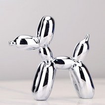 나무 조각품 정원 조각품 브론즈 조각품 electroplated resin dog crafts nordic balloon dog ornament 강아지 조각 홈 장식 거실 바탕, 회색, 30x30x12cm
