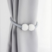 커튼 끈 타이백 부자재 자석 고정 마그네틱 클립 진주 볼 타이백 넥타이 로프 봉 accessoires 백 홀드백 버클 클립 후크 홀더 홈 장식, 1개만, B-그레이