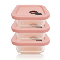 파미레 실리콘 오븐글라스 Medium 3개 세트, 정사각 310ml