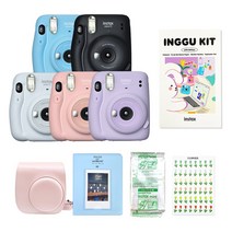 인스탁스 미니11 폴라로이드+전용가방+필름10장+마카롱2단앨범+폴꾸스티커, 1개, 블러쉬핑크