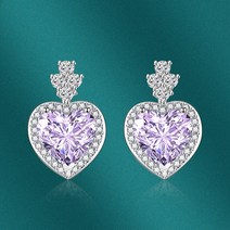 Fashion New 925 Silver Moissanite Heart Shape Pierced Earrings Exquisite Color Shaped Zircon Women Lu
