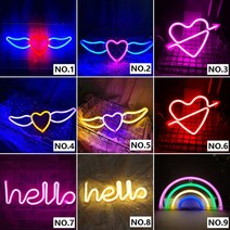 네온 등 간판 감성 조명 LED led 오픈 open 나이트 라이트 로그인 벽 아트 밤 램프 크리스마스 생일 선물 웨딩 파티 홈 장식, [11] Group K, [01] NO.1
