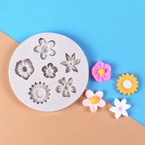 밀랍왁스 천연밀랍왁스 야화 베이킹 몰드 퐁당 케이크 장식 도구 수지 데이지 야생 국화 꽃 모양 실리콘, 04 D