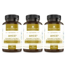 MCS Formulas AHCC 500mg 60캡슐 3병 / 흡수가 증가된 알파글루칸 / 표고버섯균사체