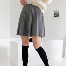 치즈 니트스커트)주름스커트 미니스커트 주름치마 플리츠스커트 플레어스커트 니트치마 허리밴딩 가을치마 테니스스커트 밤색