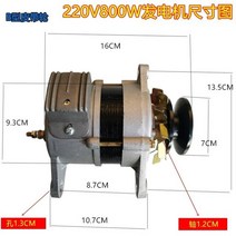 풀리 유형 220v1300w1500w 소형 브러시리스 정전압 순수 구리 와이어 패키지 가정용 조명 소형 ac 발전기, 220v 800w