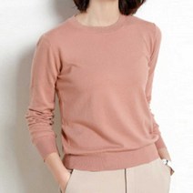 여자봄신상옷 여성니트패션 봄가을 여자 긴팔 티셔츠 라운드넥 슬림 이너 니트티-72394EA