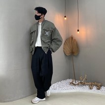 남자 항공점퍼MA-1겨울 오버핏 내피퀄팅 패딩 탈부착 항공점퍼