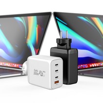 UM2 4포트 200W 최대출력 PD PPS 초고속 접지 플러그 멀티 충전기 200PD-GAN2 고속충전 케이블 증정, 블랙